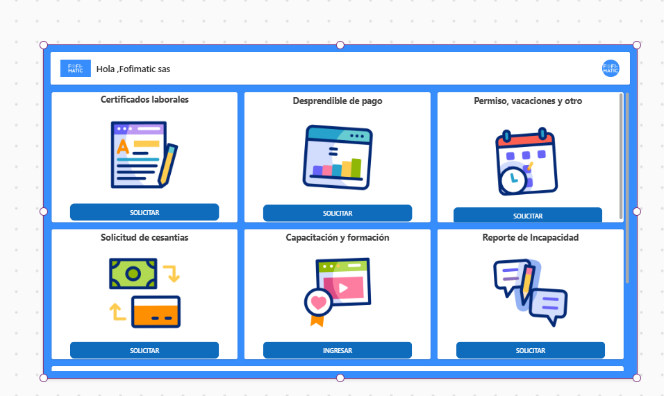 Vista Web de la Intranet
